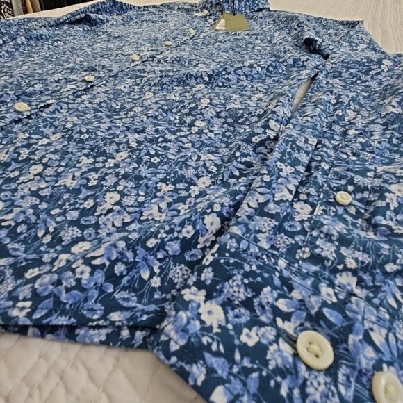 Blue Floral Shirt Men's L Slim Fit Long Sleeve Button-Down NEW Goodfellow NWT - Picture 2 of 15